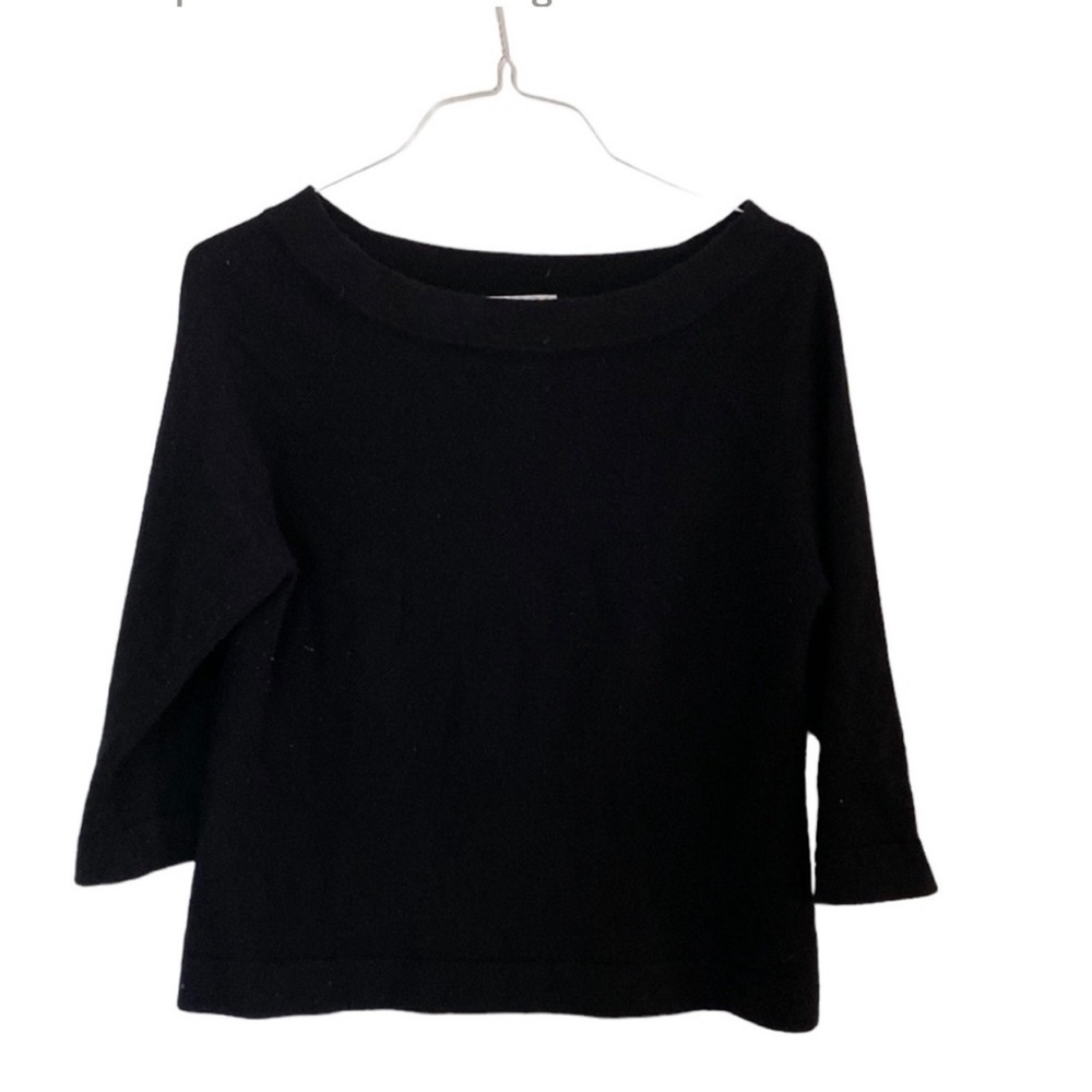 WENDY B. Cashmere Black Sweater Size
P/L Boat Neck 3/4 long Sleeves Dry Clean